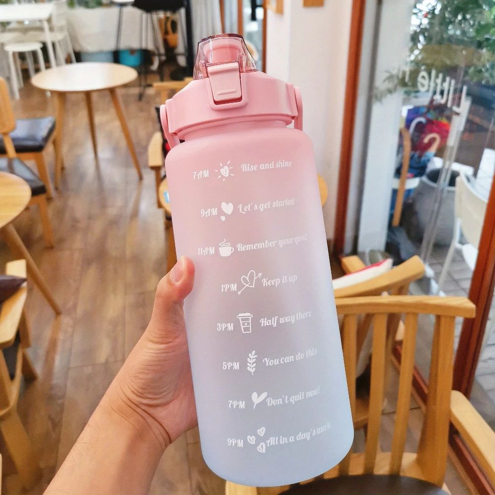 2Liter Motivational Leakproof Water Bottle With Time Markers 1