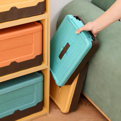 Folding Storage Box Organizer, Multifunction Large Plastic Basket with Lid, Foldable Storage Container for Sundries
