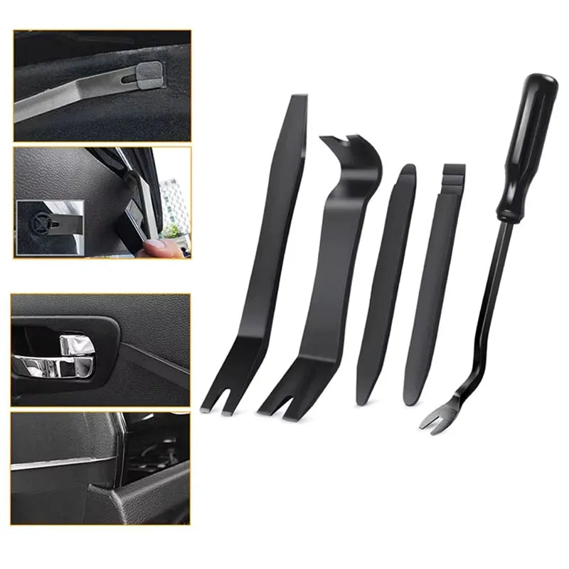 No Scratch Plastic Pry Tool Kit, Universal Trim Removal Set, Interior Door Panel Clip Fastener for Vehicle
