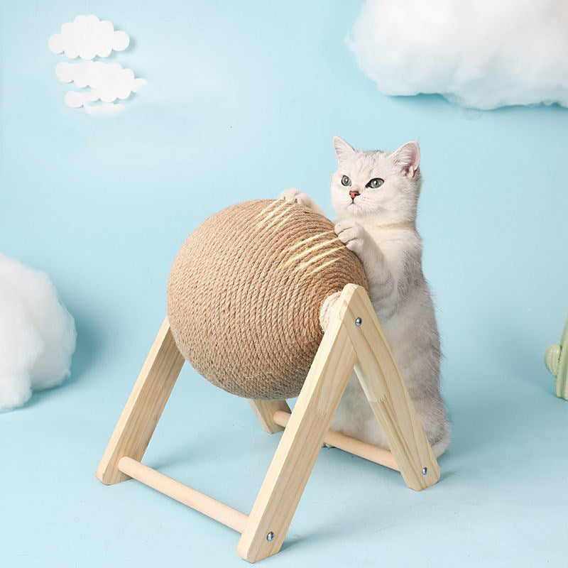 Cat Scratching Ball Toy Wear Resistant Kitten Sisal Rope Ball Board Grinding Paws Toys Cats Pet Fur 2