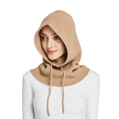 Winter Neck Cover Cashmere Knitted Hooded Hat Women Balaclava Skullies Beanies Face Ear Protect Woo 9