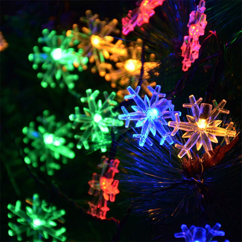 Solar Snowflake Garland Light String for Garden, Wedding & Christmas Outdoor Eave Decoration