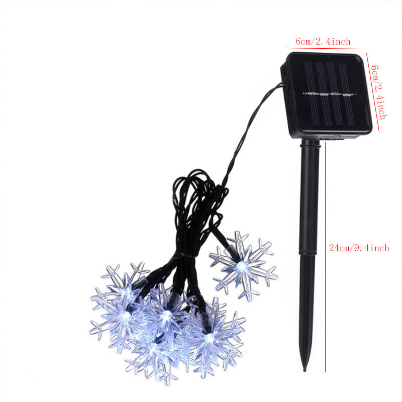 Solar Snowflake Garland Light String for Garden, Wedding & Christmas Outdoor Eave Decoration