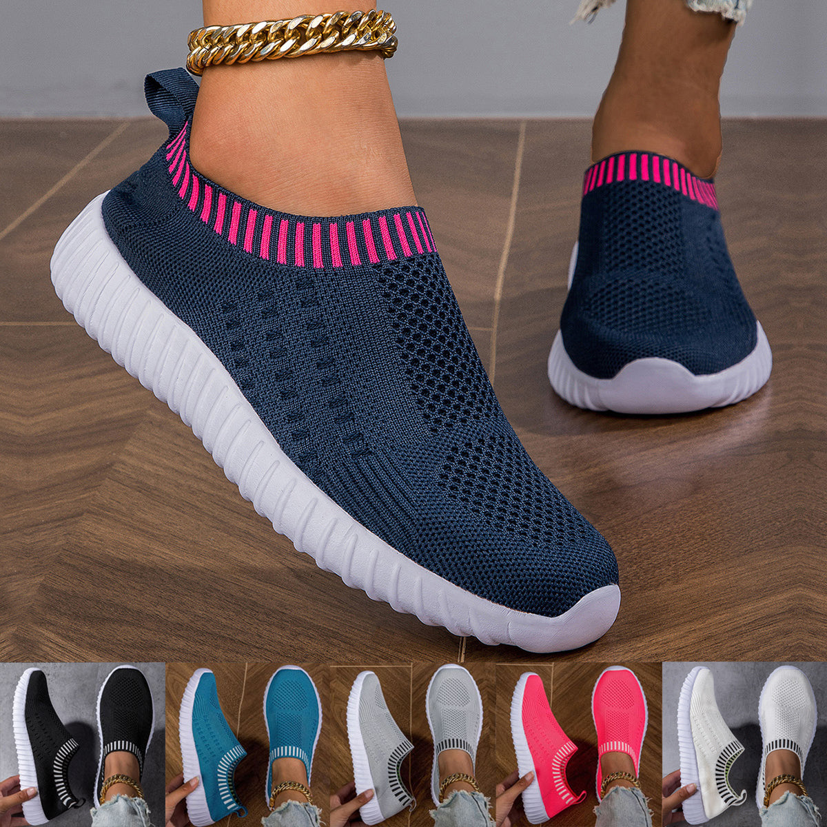 Lightweight Mesh Low Top Shoes, Women's Casual Lace Up Sneakers