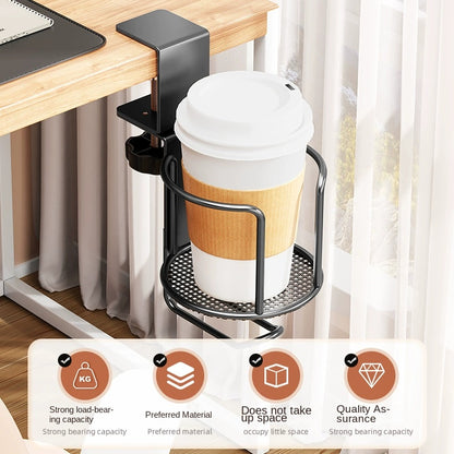 Desk Cup Holder With Headphone Hanger AntiSpill Rotation Stand Hook For Coffee Cups 1
