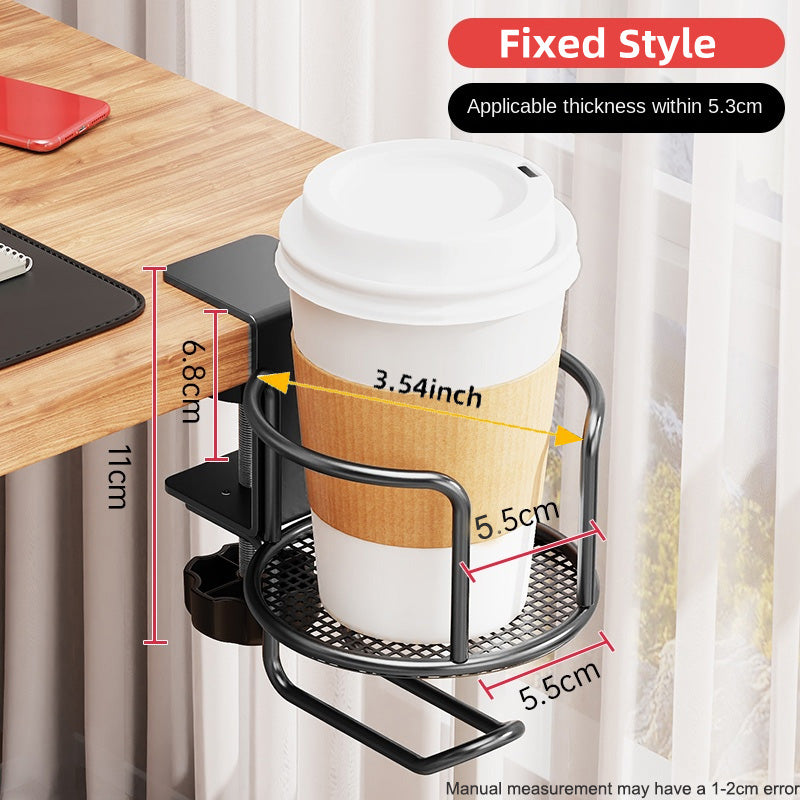 Desk Cup Holder With Headphone Hanger AntiSpill Rotation Stand Hook For Coffee Cups 2