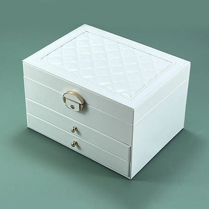 High-End Jewelry Box, Large Capacity Drawer-Type Earring Storage Organizer, Oxidation Finish, Multi-Layer Household