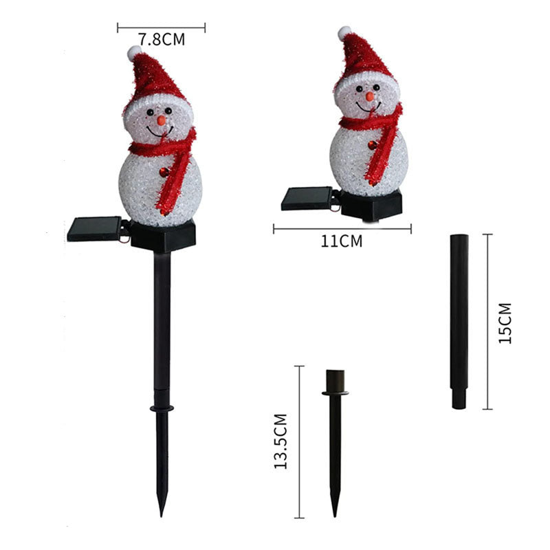 Solar Powered Xmas Pathway Lights LED Snowman Solar Garden Light Outdoor Ground Stake Light For Chr 4