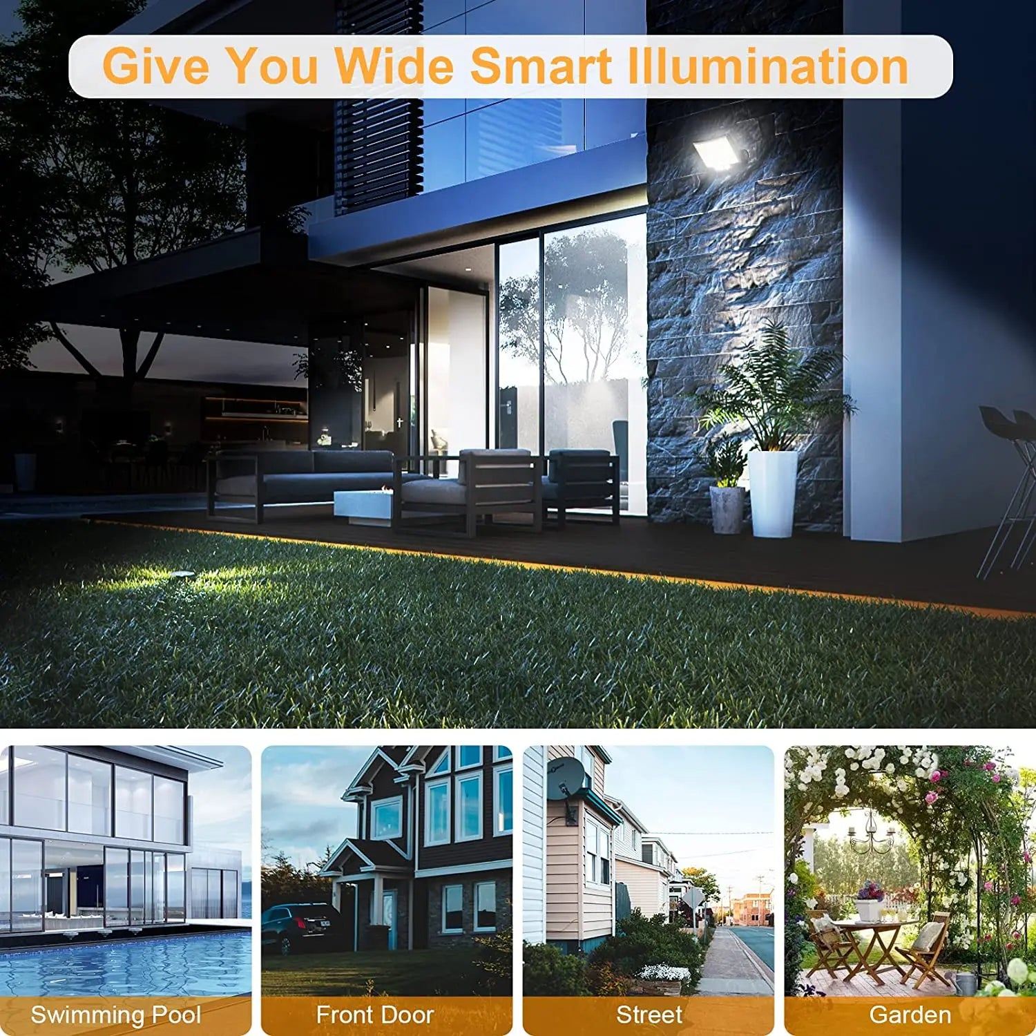 SolarPowered Outdoor Lights With Motion Sensor Waterproof LED Floodlight For Wall Patio Backyard Ga 3