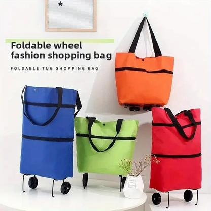 Heavy Duty Foldable Shopping Cart, Wheeled Grocery Trolley for Home, Office, Moving, Compact & Lightweight