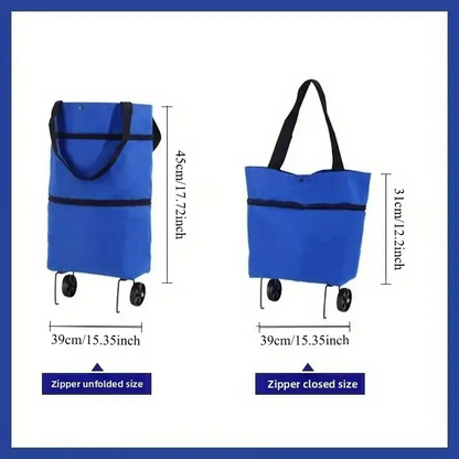 Heavy Duty Foldable Shopping Cart, Wheeled Grocery Trolley for Home, Office, Moving, Compact & Lightweight