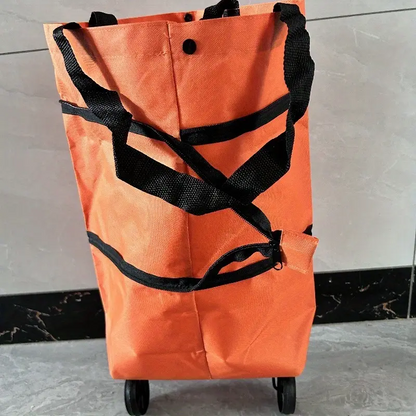 Heavy Duty Foldable Shopping Cart, Wheeled Grocery Trolley for Home, Office, Moving, Compact & Lightweight