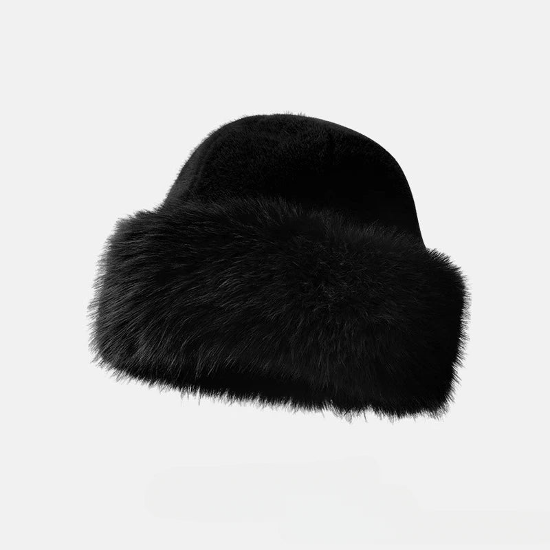 Fluffy Fur Fisherman Hat Windproof Winter Plush Ear Protection Cap Keep Warm Headgear For Women Fas 7