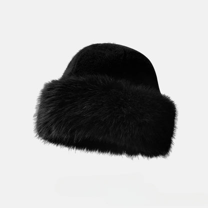 Fluffy Fur Fisherman Hat Windproof Winter Plush Ear Protection Cap Keep Warm Headgear For Women Fas 7