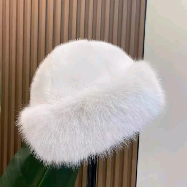 Fluffy Fur Fisherman Hat Windproof Winter Plush Ear Protection Cap Keep Warm Headgear For Women Fas 9