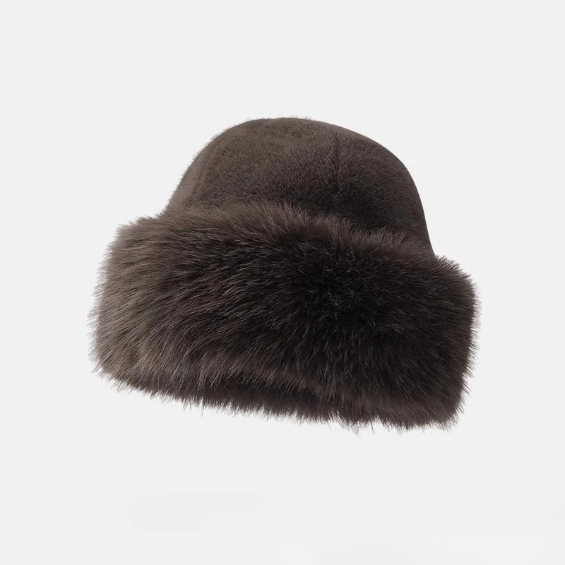 Fluffy Fur Fisherman Hat Windproof Winter Plush Ear Protection Cap Keep Warm Headgear For Women Fas 10