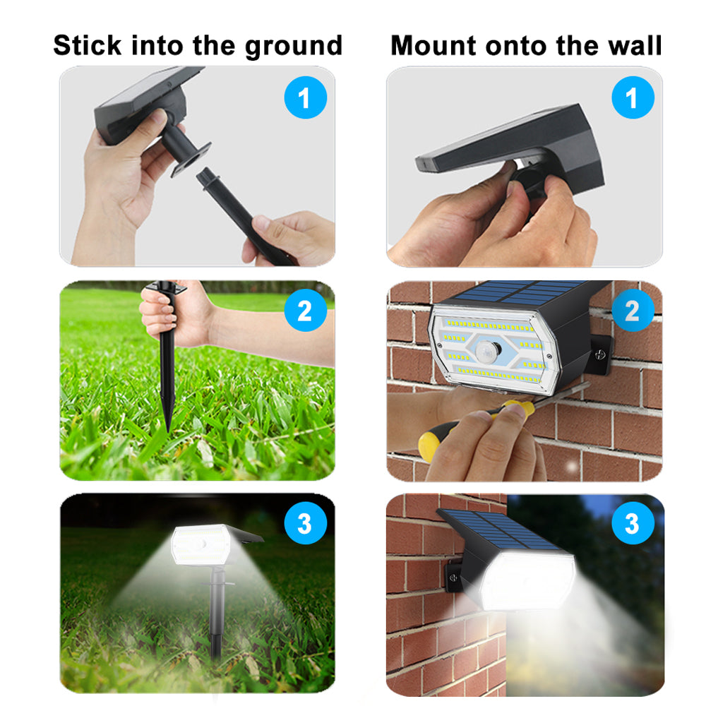Solar Landscape Spotlights Motion Sensor Security Lights Waterproof Outdoor Yard Lights 4