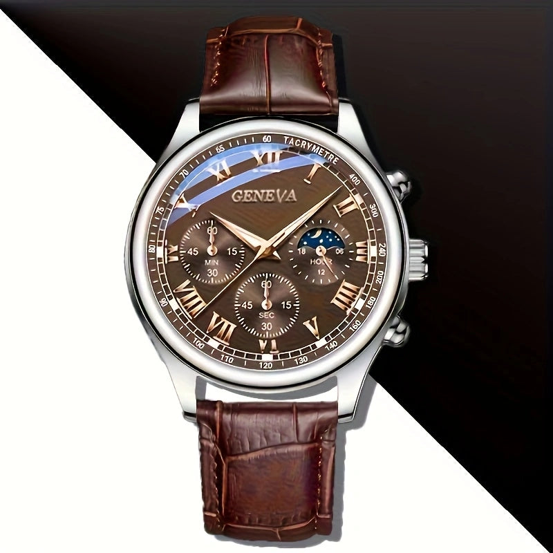 Fashion Quartz Watch Men High Quality Luxury Belt Round Waterproof Glow Clock For Business And Stud 5