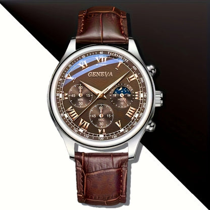 Fashion Quartz Watch Men High Quality Luxury Belt Round Waterproof Glow Clock For Business And Stud 5
