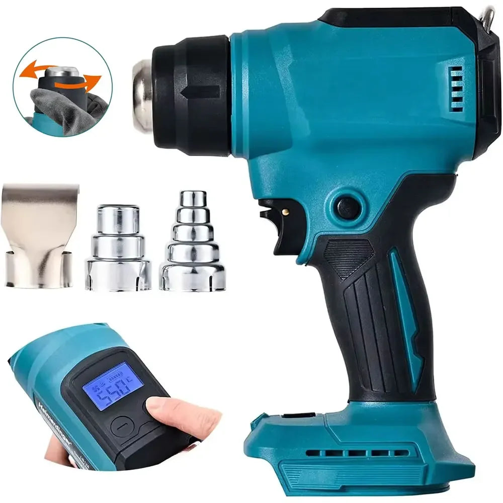 Air Dryer Thermal Blower for PVC Shrink Wrapping, Cordless Heat Gun with LED Display for Electronics Repair