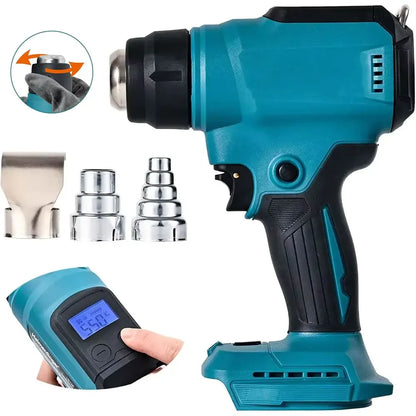 Air Dryer Thermal Blower for PVC Shrink Wrapping, Cordless Heat Gun with LED Display for Electronics Repair