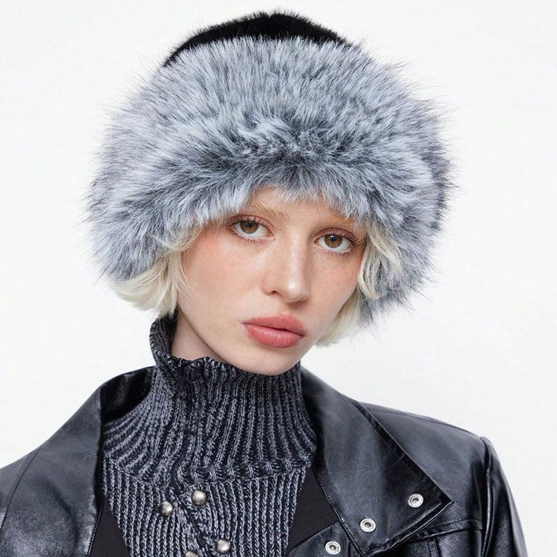 Furry Hats For Women Thickened Winter Outfits Solid Color Mongolian Style Hats 1