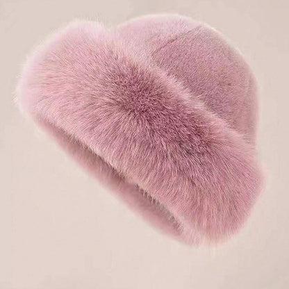 Furry Hats For Women Thickened Winter Outfits Solid Color Mongolian Style Hats 6