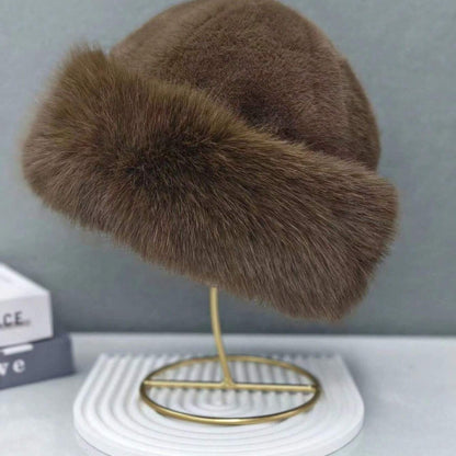Furry Hats For Women Thickened Winter Outfits Solid Color Mongolian Style Hats 9