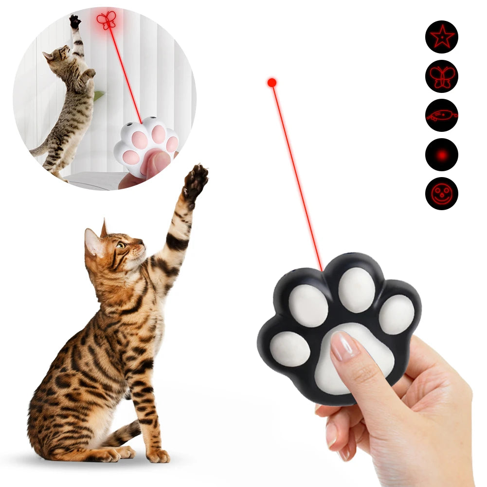 Pet Cat Laser Toys Rechargeable Cats Interactive Transform Adjustable Patterns Pattern Kitten Train 1