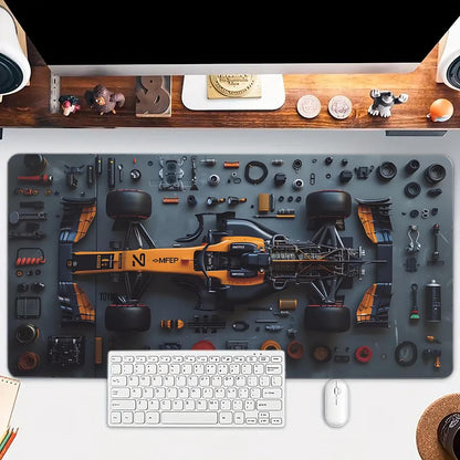 Racing Parts Mouse Pad, Computer Keyboard Pad, Soft Gamer Desk Mat