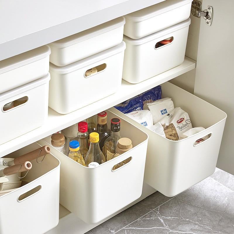 Solid Color Plastic Storage Box, Large Capacity Clothing, Toy Storage Box, Miscellaneous Desktop Organizer