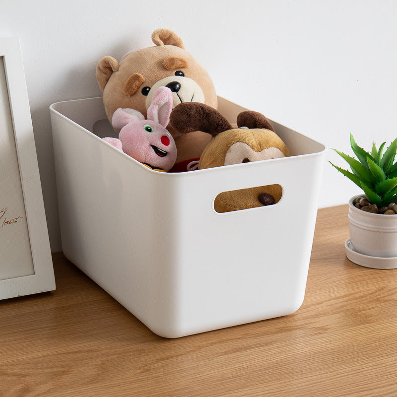 Solid Color Plastic Storage Box, Large Capacity Clothing, Toy Storage Box, Miscellaneous Desktop Organizer