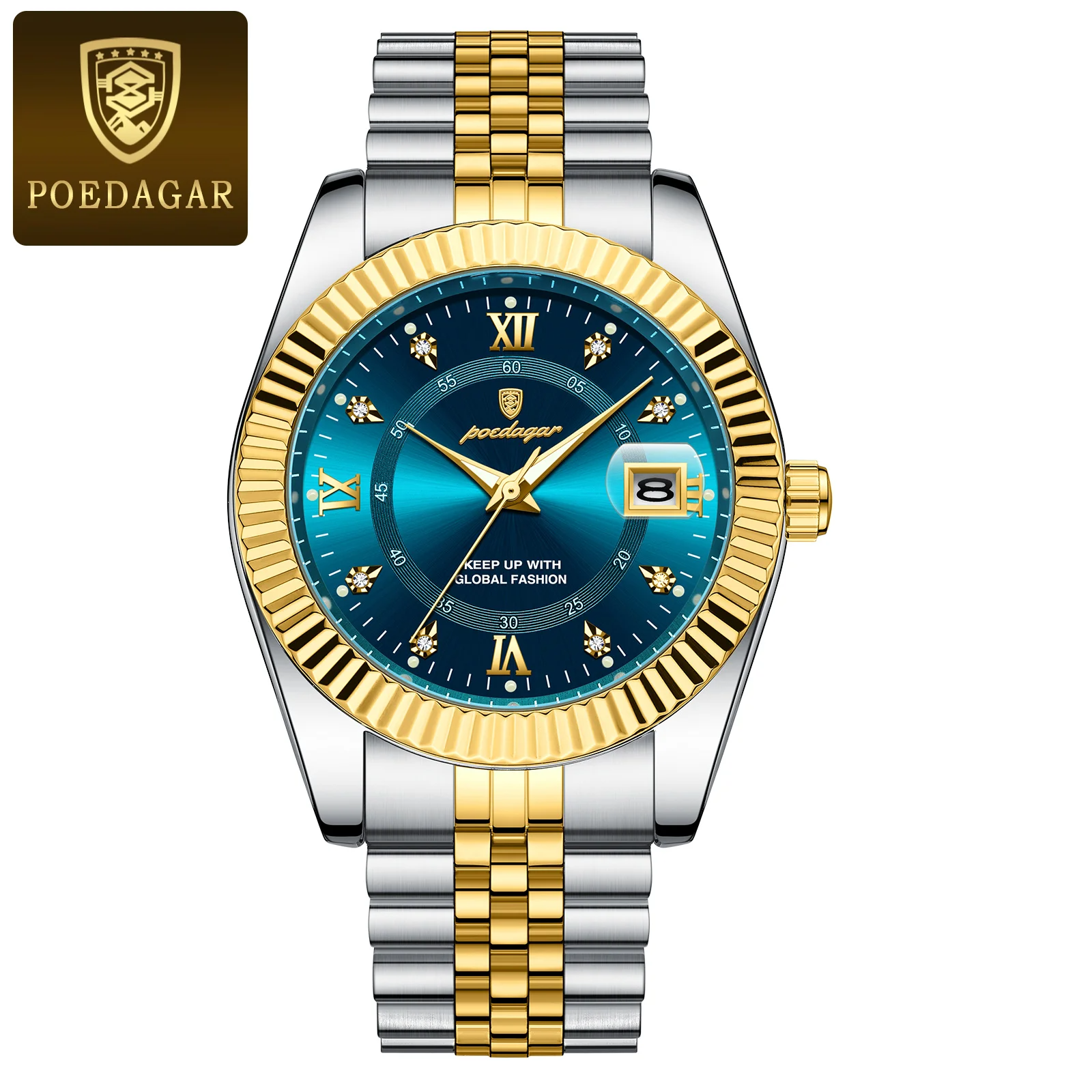 Waterproof Luxury Business Mens Wristwatch Stainless Steel Military Date Quartz Watch 7