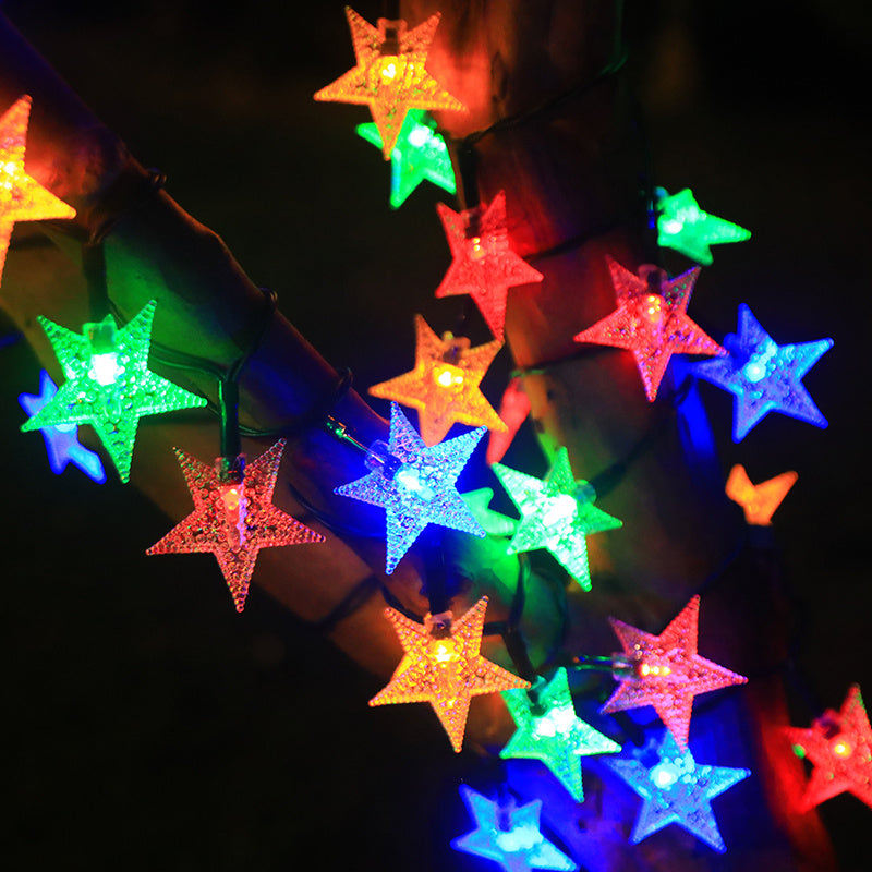 Solar Star String Lights, Outdoor Weatherproof LED Lights for Garden, Christmas, Patio Decor