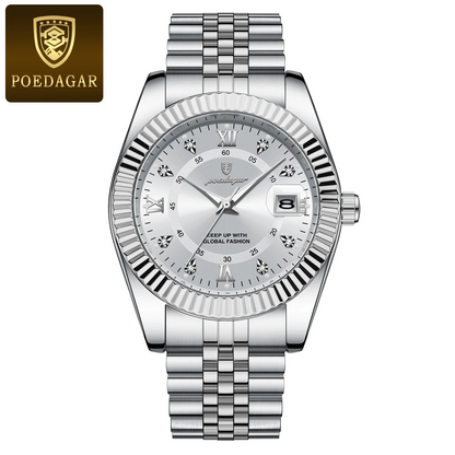 Waterproof Luxury Business Mens Wristwatch Stainless Steel Military Date Quartz Watch 9