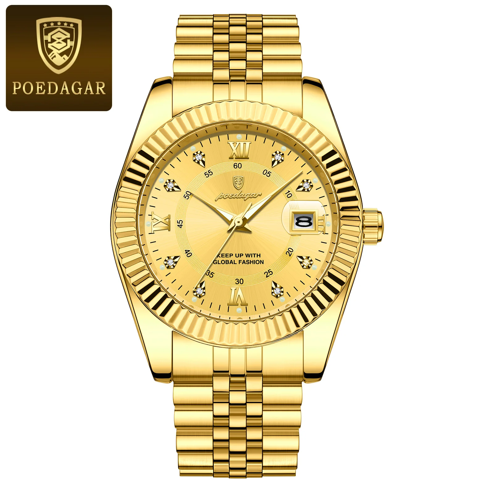 Waterproof Luxury Business Mens Wristwatch Stainless Steel Military Date Quartz Watch 10