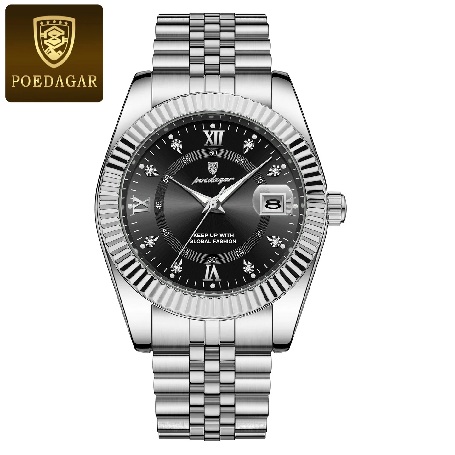 Waterproof Luxury Business Mens Wristwatch Stainless Steel Military Date Quartz Watch 11