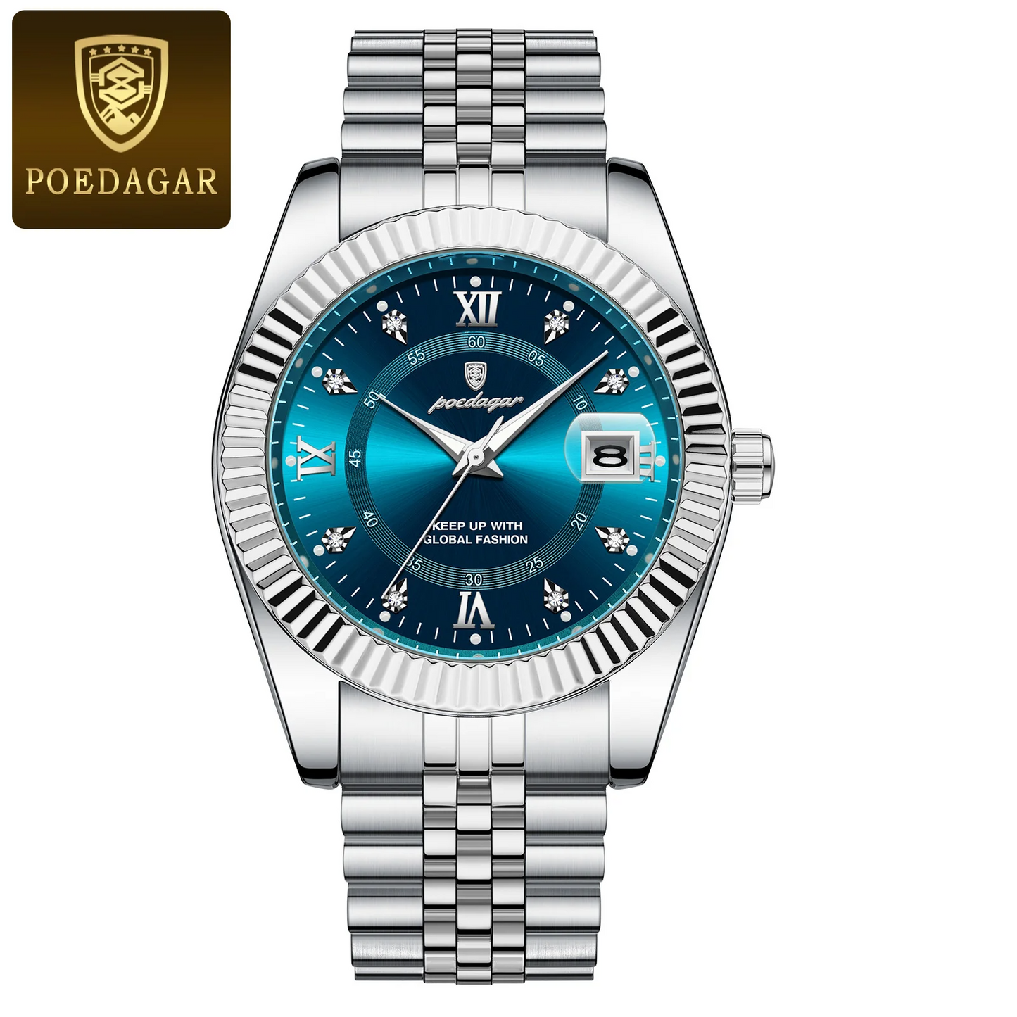 Waterproof Luxury Business Mens Wristwatch Stainless Steel Military Date Quartz Watch 12