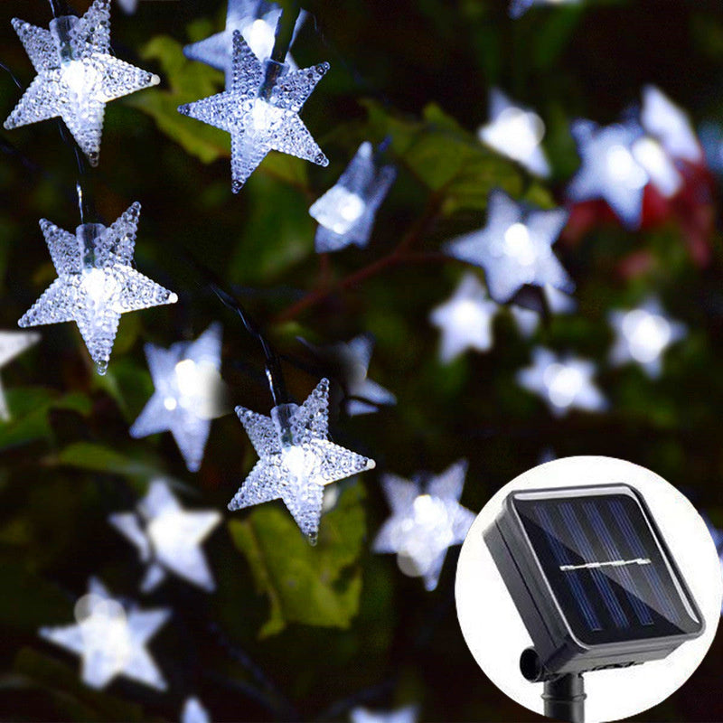 Solar Star String Lights, Outdoor Weatherproof LED Lights for Garden, Christmas, Patio Decor