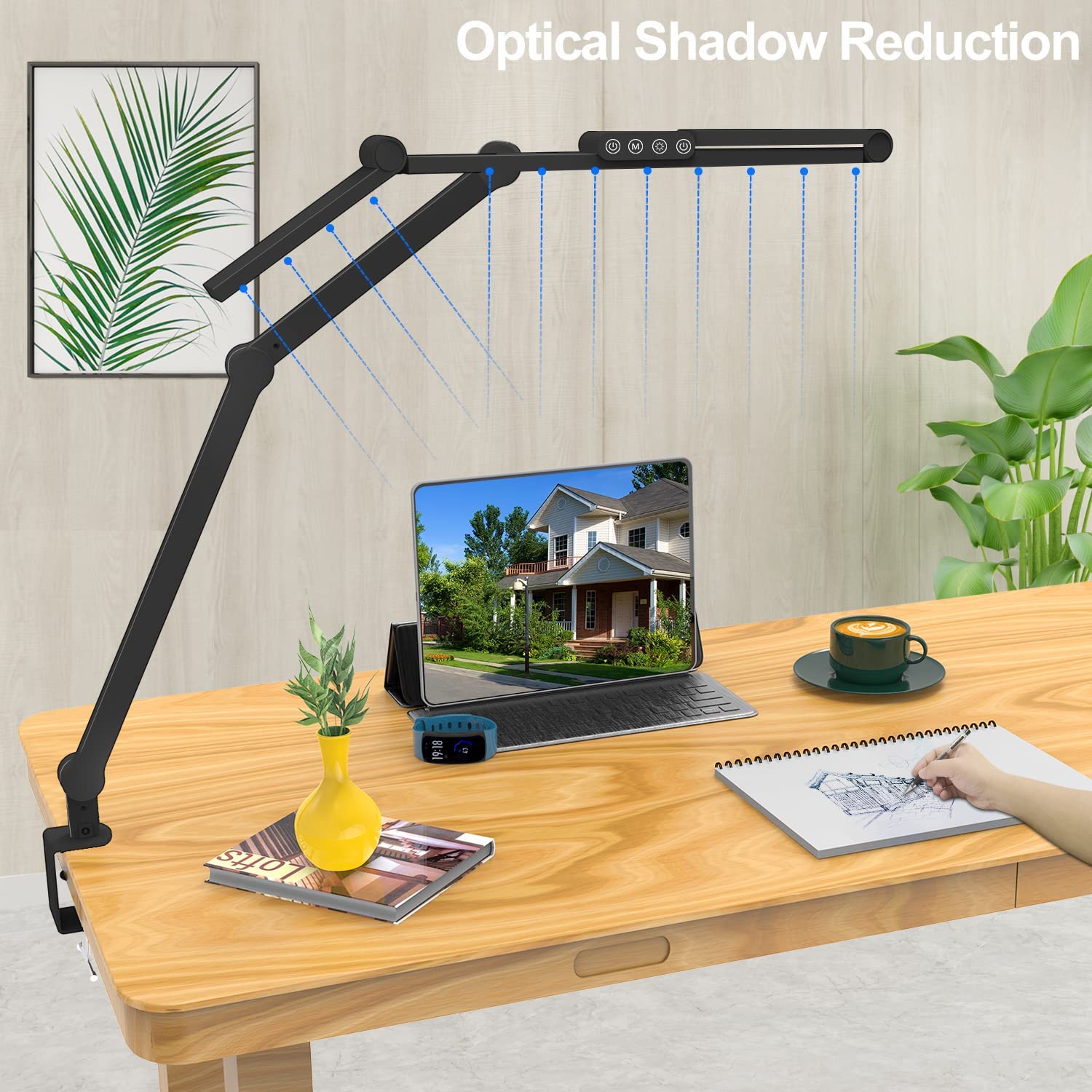 Architect LED Desk Lamp With Clamp Ultra Bright Table Lamp With Automatic Dimming For Home Office 2