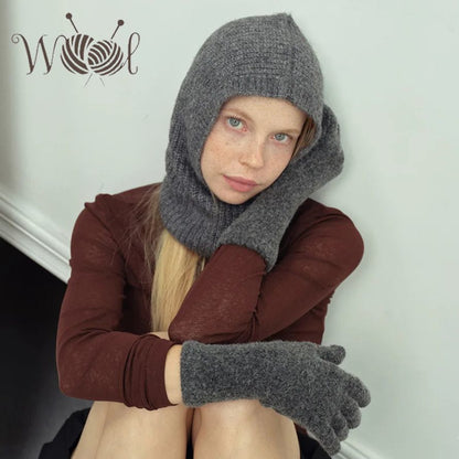 Womens Cashmere Balaclava Hats With Alpaca Wool Beanie For Winter And Autumn Wear 2
