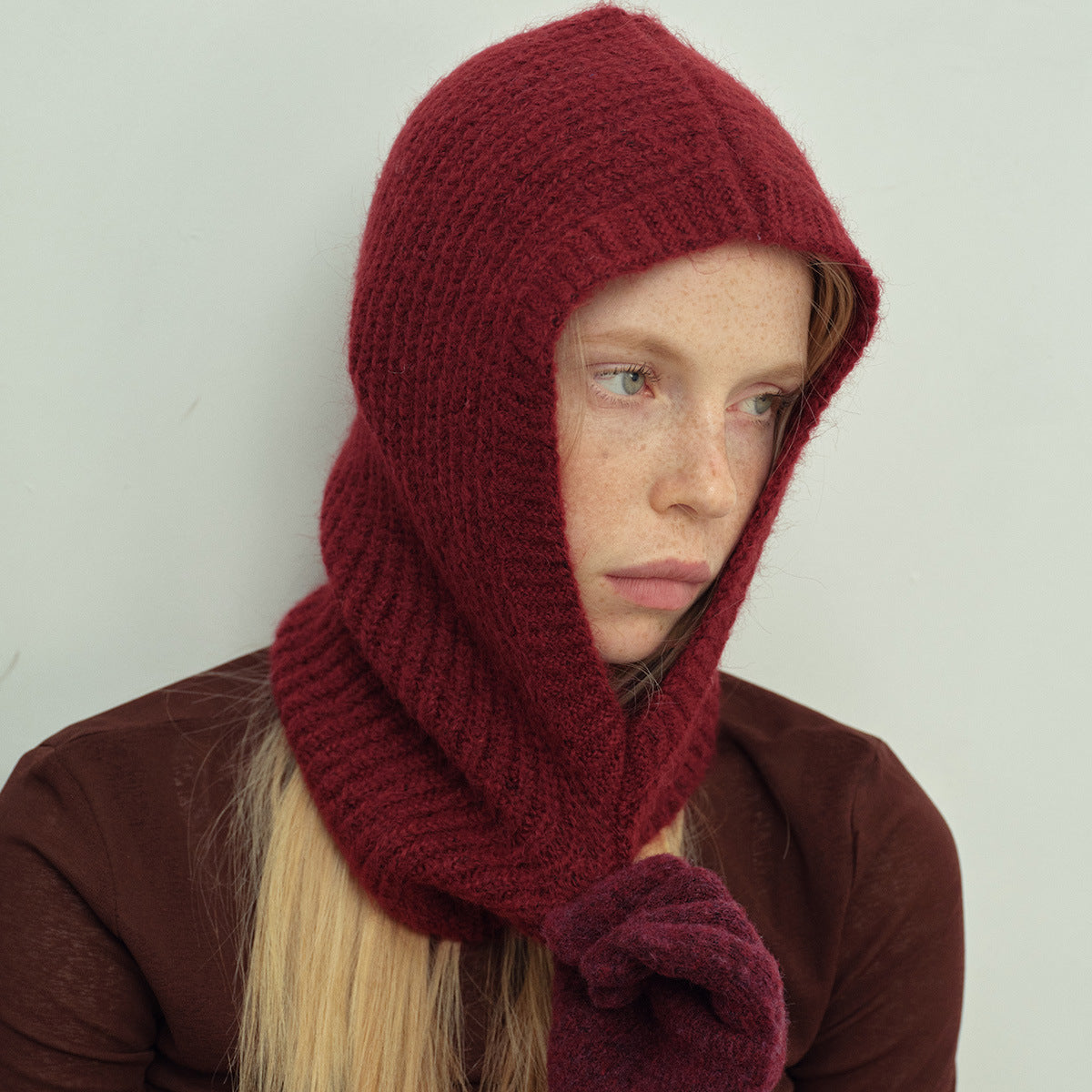 Women's Cashmere Balaclava Hats with Alpaca Wool Beanie for Winter and Autumn Wear