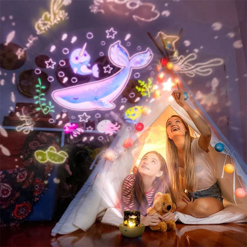 Kids Projector for Bedroom, Ocean Night Light Projector, Stars Projector for Ceiling, Night Light for Kids Decor