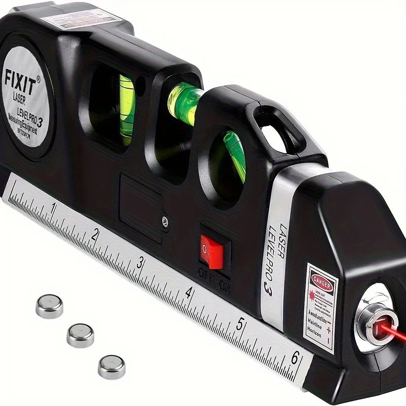 Multipurpose Laser Level Line Tool  Cross Line Laser With 8 Ft Measuring Tape  Standard Level Kit 4