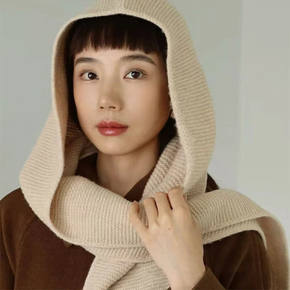 Winter Wool Big Sophie Scarf Oversize Hood Balaclava Bomber Hat Women Windproof Ear Protection Warm Fashion Beanies