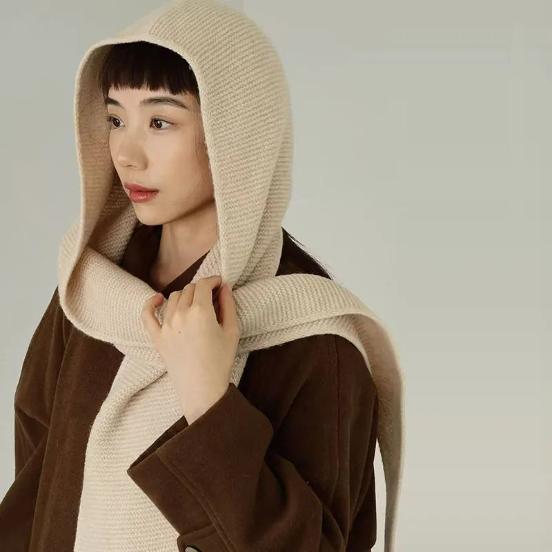 Winter Wool Big Sophie Scarf Oversize Hood Balaclava Bomber Hat Women Windproof Ear Protection Warm 10