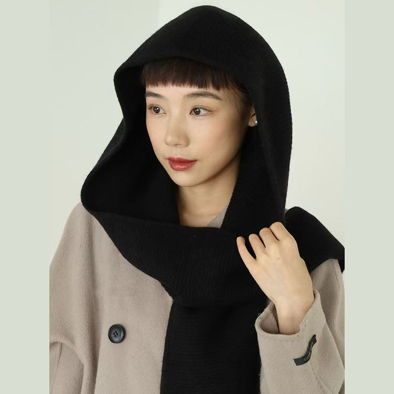 Winter Wool Big Sophie Scarf Oversize Hood Balaclava Bomber Hat Women Windproof Ear Protection Warm 3