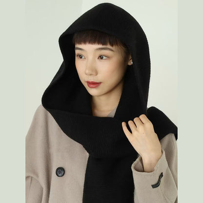 Winter Wool Big Sophie Scarf Oversize Hood Balaclava Bomber Hat Women Windproof Ear Protection Warm 3