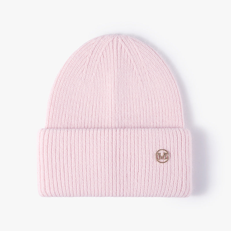 Soft Knit Beanie Warm Rabbit Fur Womens Winter Hats Slouchy Cap Solid Color Casual Outdoor Fashion  8