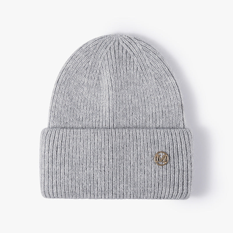 Soft Knit Beanie Warm Rabbit Fur Womens Winter Hats Slouchy Cap Solid Color Casual Outdoor Fashion  9